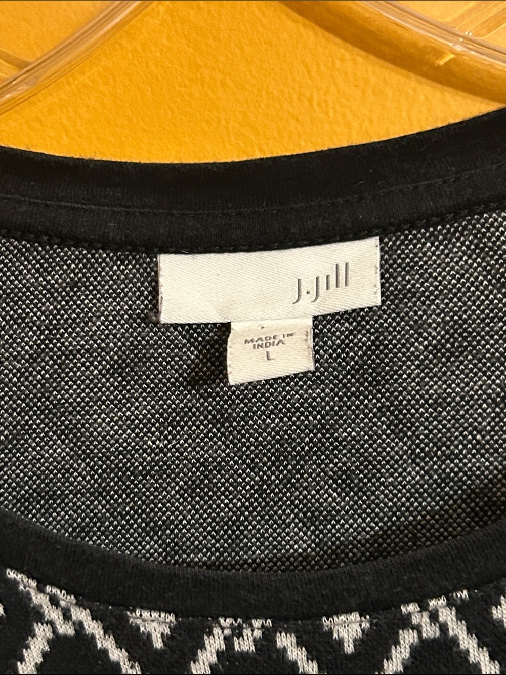 J. Jill Black and White Geometric Crewneck Sweater - Picture 3 of 7